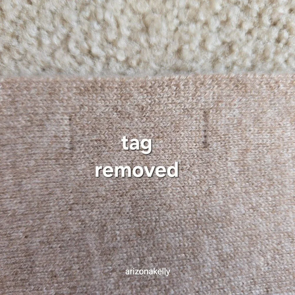 NWOT Cashmere Knit Scarf Heather Tan - Picture 6 of 12
